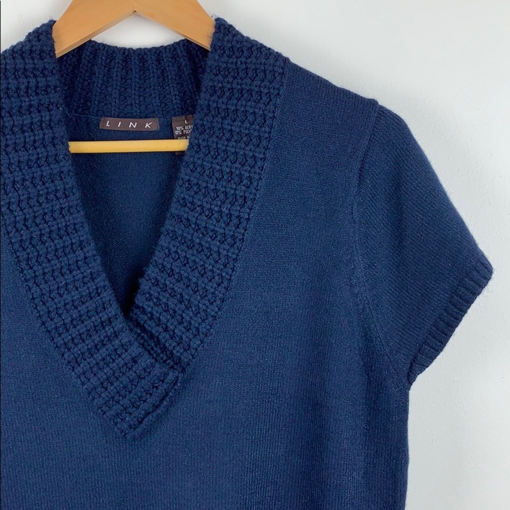 Link Deep V-Neck Navy Sweater